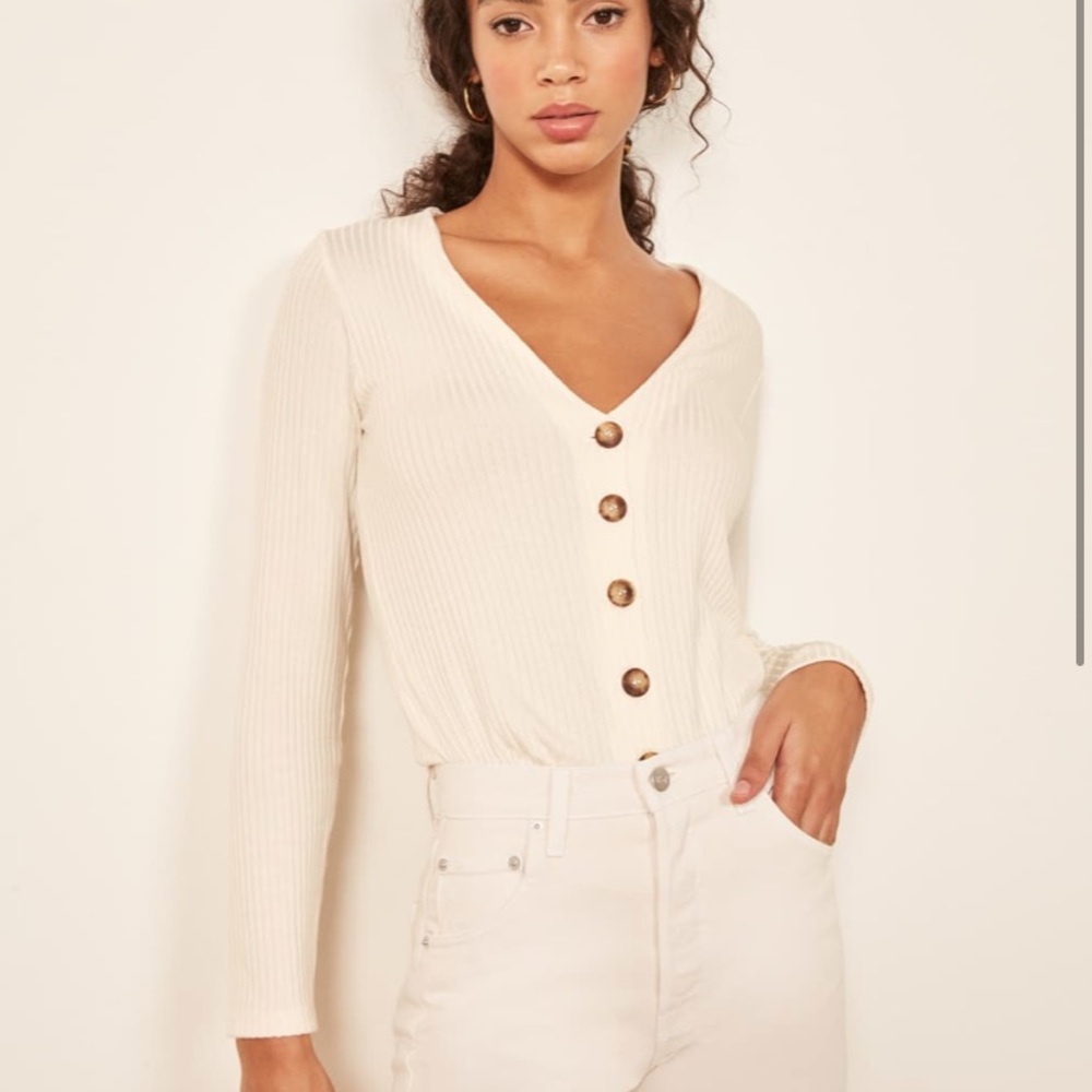 Reformation Iris Cardigan (white/cream)